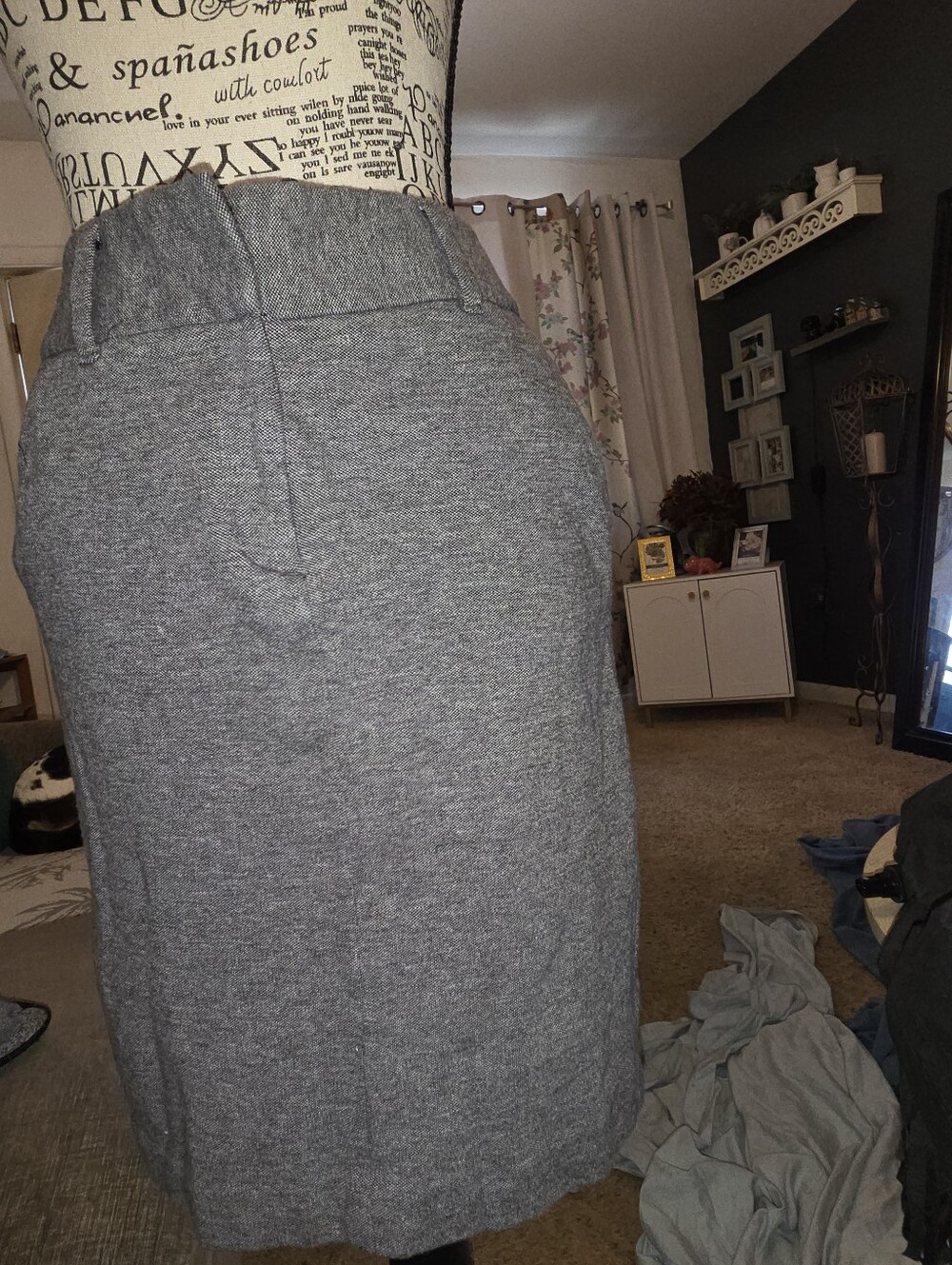 LOFT Gray Tweed Pencil Skirt